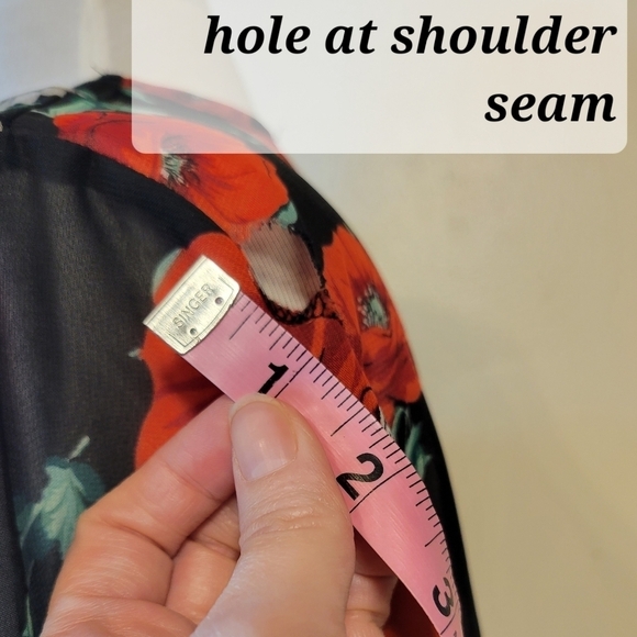 Ambiance: Semi-Sheer Open front Poppy Print Cardigan Cover up - Picture 4 of 5